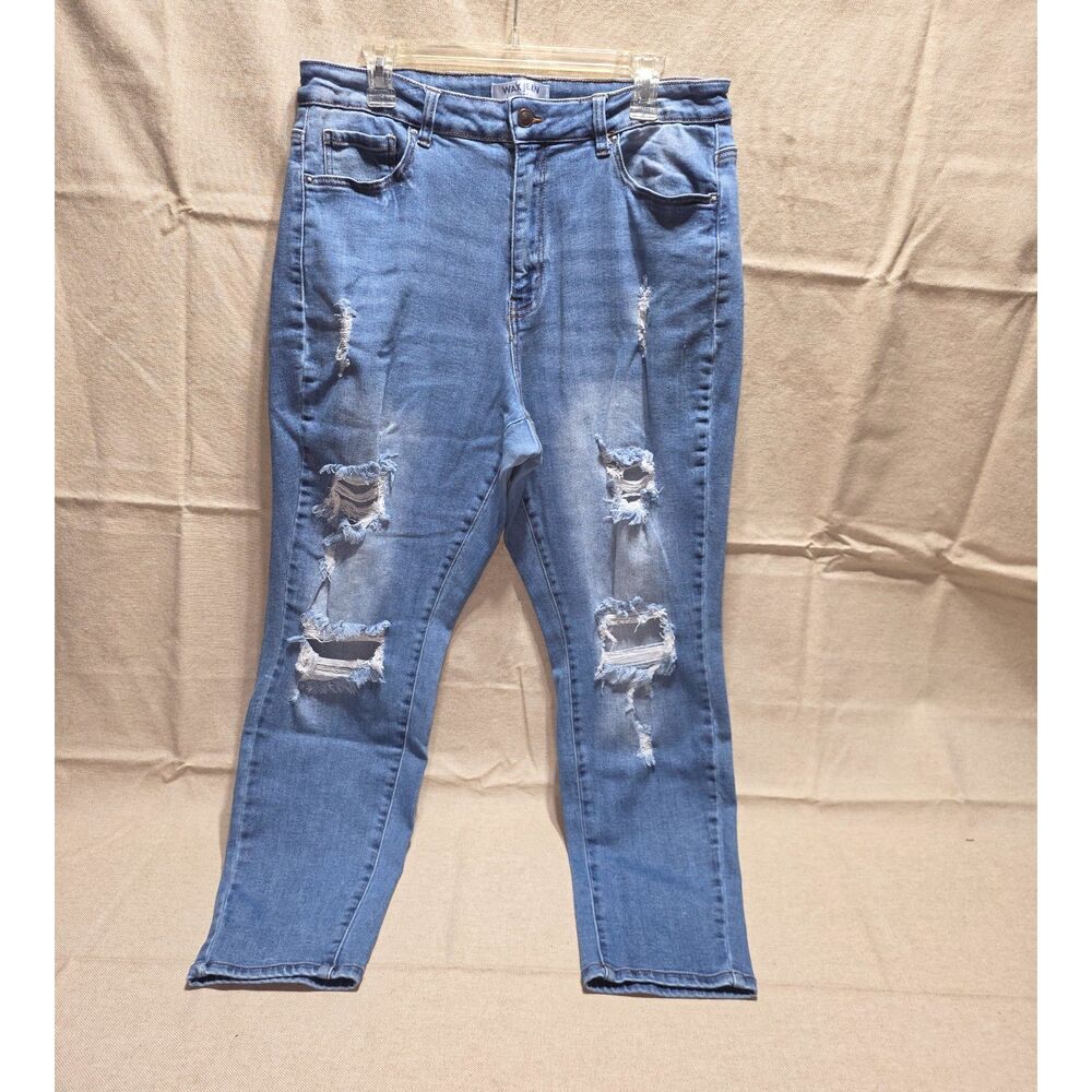 Wax Jean Women's Plus Size Distressed Skinny Jeans – Size 18